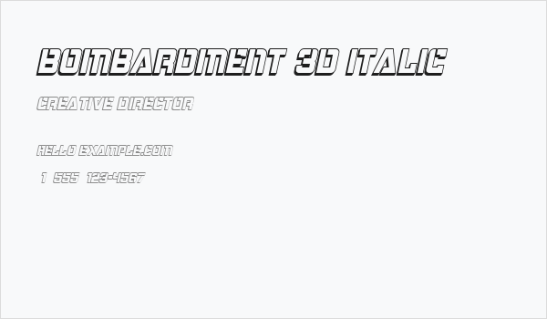 Bombardment 3D Italic Business Card