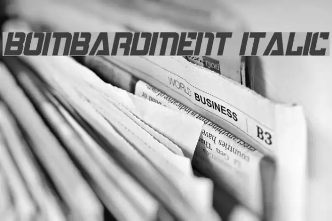 Bombardment Italic Font examples
