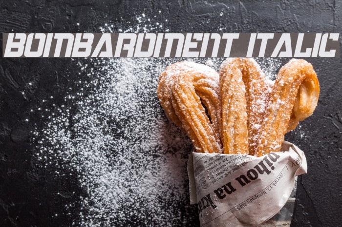 Bombardment Italic Font examples