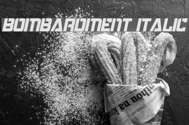 Bombardment Italic Font examples