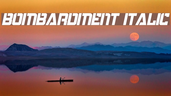 Bombardment Italic Font examples