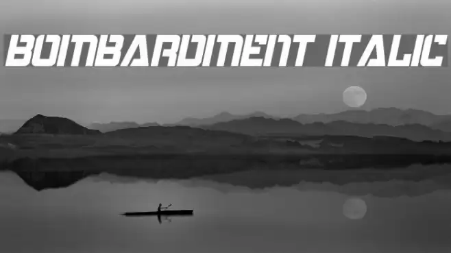 Bombardment Italic Font examples