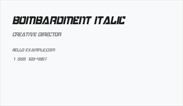 Bombardment Italic Business Card