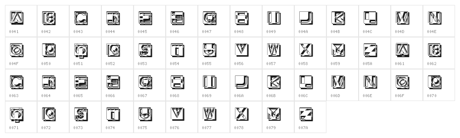 Bombay Regular Character Map
