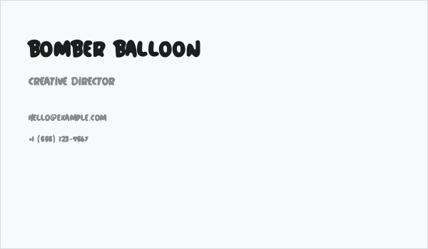 Bomber Balloon Business Card