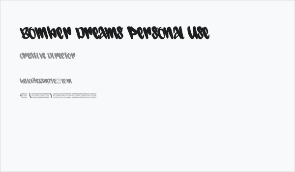 Bomber Dreams Personal Use Business Card