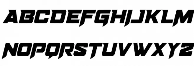 Bomber Escort Condensed Italic フォント 大文字