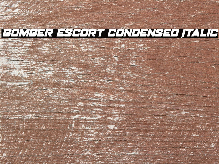 Bomber Escort Condensed Italic Example 1