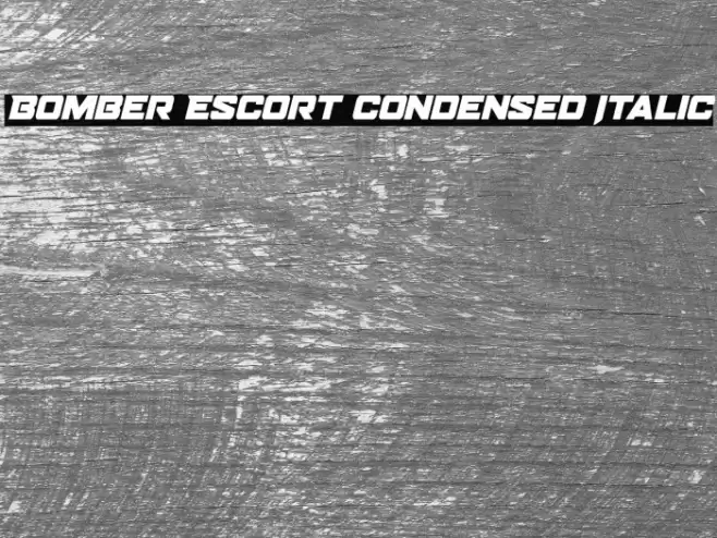 Bomber Escort Condensed Italic Font examples