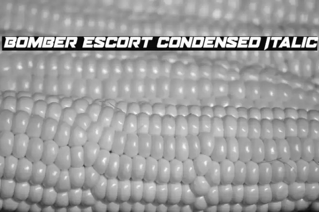 Bomber Escort Condensed Italic Font examples