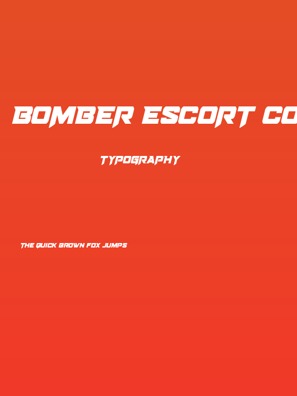 Bomber Escort Condensed Italic Poster
