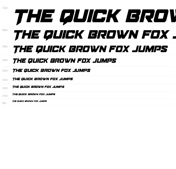 Bomber Escort Condensed Italic Waterfall