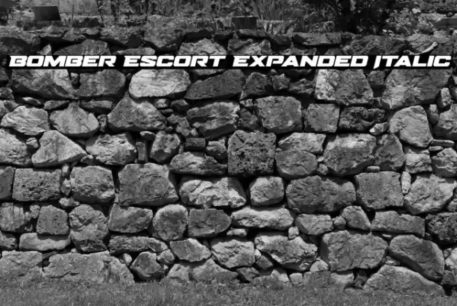 Bomber Escort Expanded Italic Font examples