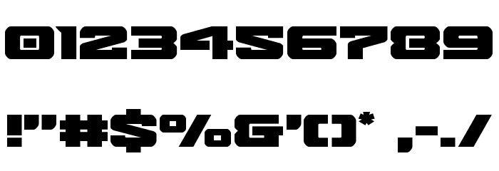 Bomber Escort Expanded Font OTHER CHARS