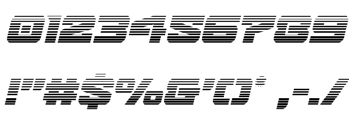 Bomber Escort Gradient Italic Font OTHER CHARS