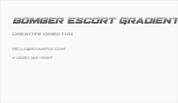 Bomber Escort Gradient Italic Business Card