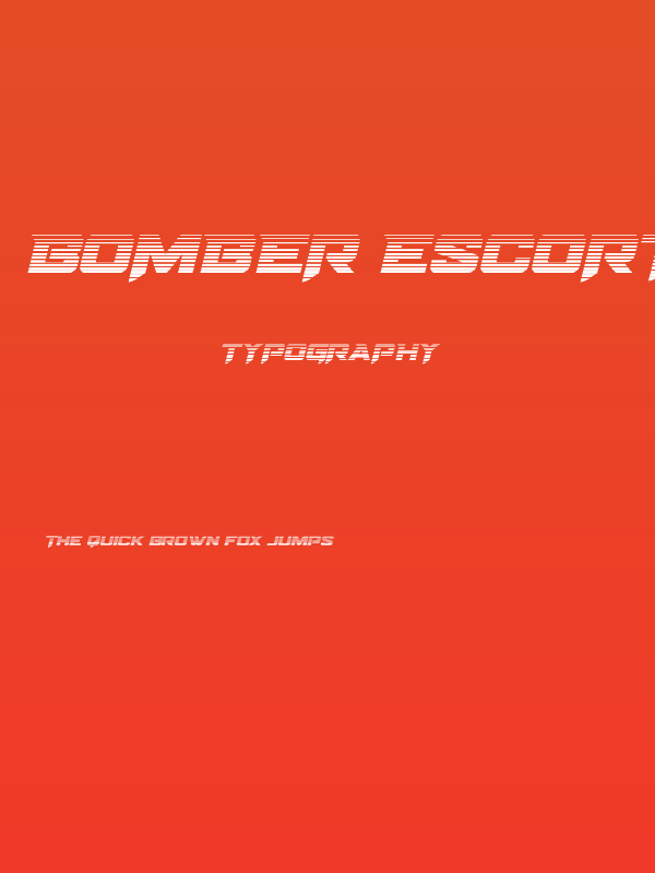 Bomber Escort Gradient Italic Poster