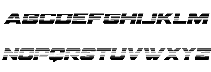 Bomber Escort Gradient Italic Font LOWERCASE