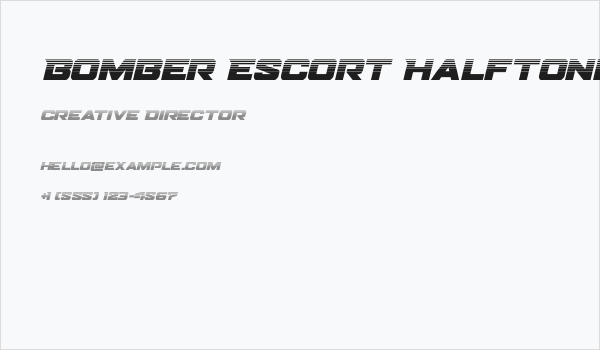 Bomber Escort Halftone Italic Business Card