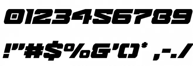 Bomber Escort Italic Font OTHER CHARS