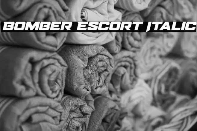 Bomber Escort Italic Font examples