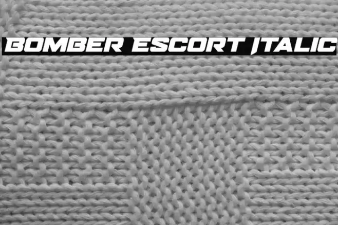 Bomber Escort Italic Font examples