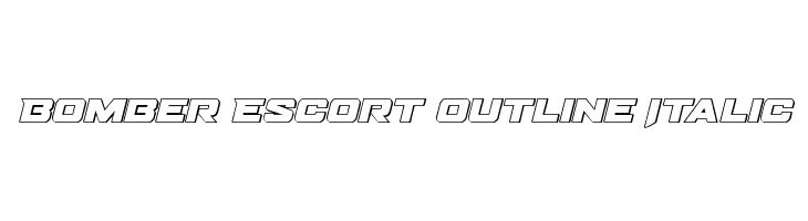 Bomber Escort Outline Italic  Frei Schriftart Herunterladen