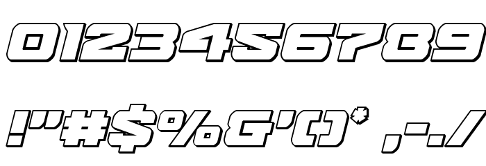 Bomber Escort Outline Italic Font OTHER CHARS