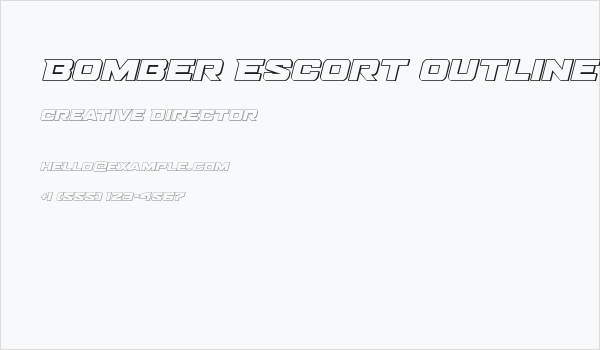 Bomber Escort Outline Italic Business Card