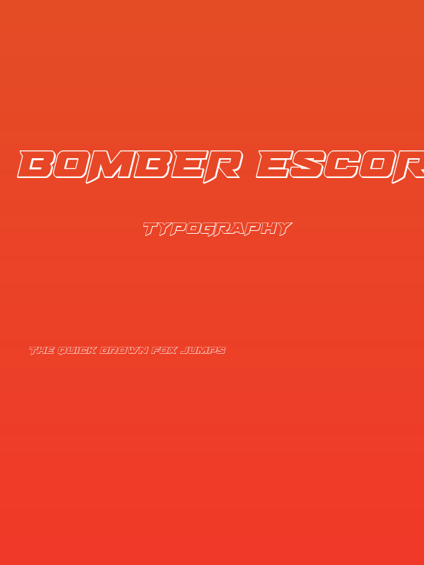 Bomber Escort Outline Italic Poster
