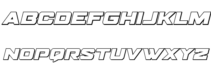 Bomber Escort Outline Italic Font LOWERCASE