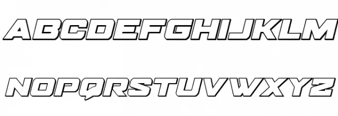 Bomber Escort Outline Italic Font Litere mici
