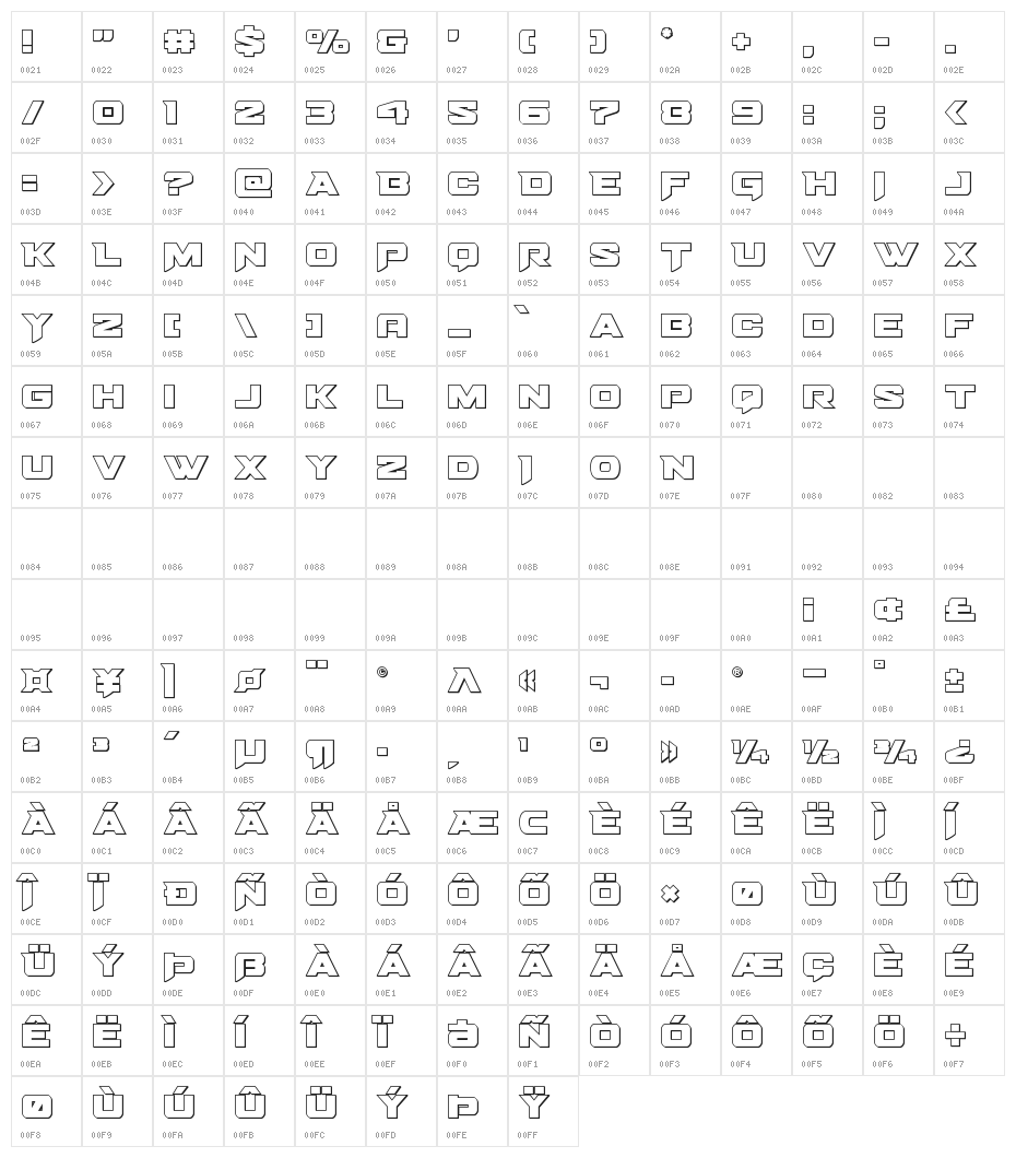 Bomber Escort Outline Character Map
