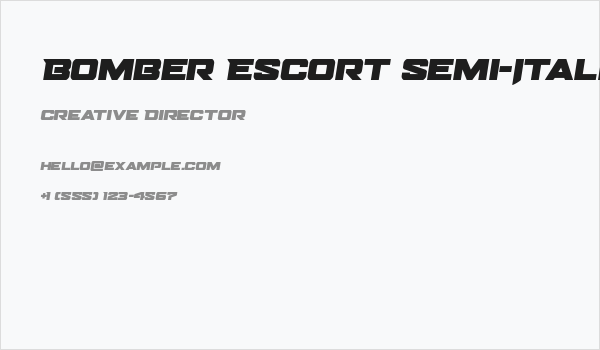 Bomber Escort Semi-Italic Business Card