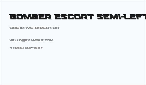Bomber Escort Semi-Leftalic Business Card
