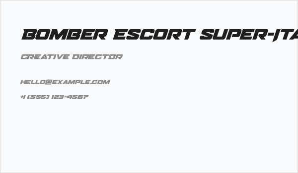 Bomber Escort Super-Italic Business Card