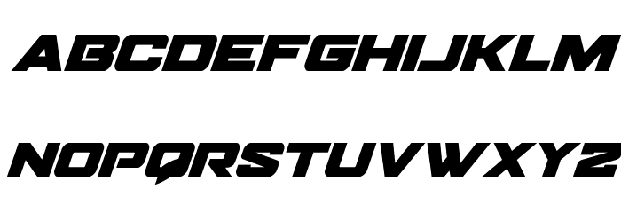 Bomber Escort Super-Italic Font LOWERCASE