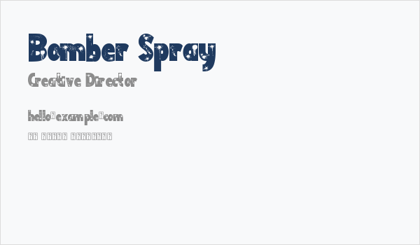 Bomber Spray Business Card