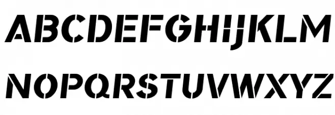 Bomber TV Wide Italic 字体 大写