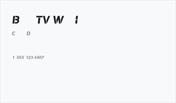 Bomber TV Wide Italic Business Card