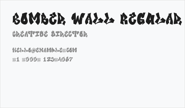 Bomber Wall Regular Fill Demo Business Card