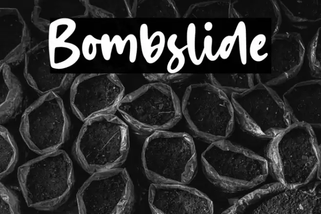 Bombslide Font examples