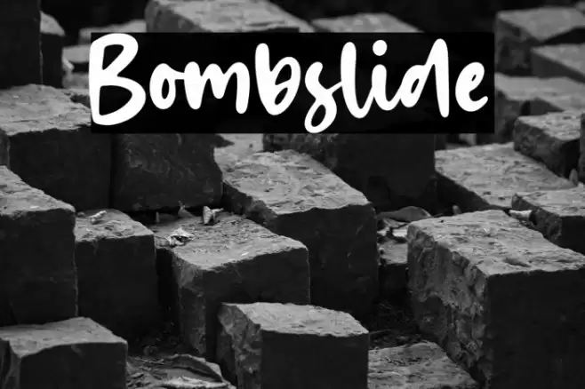 Bombslide Font examples