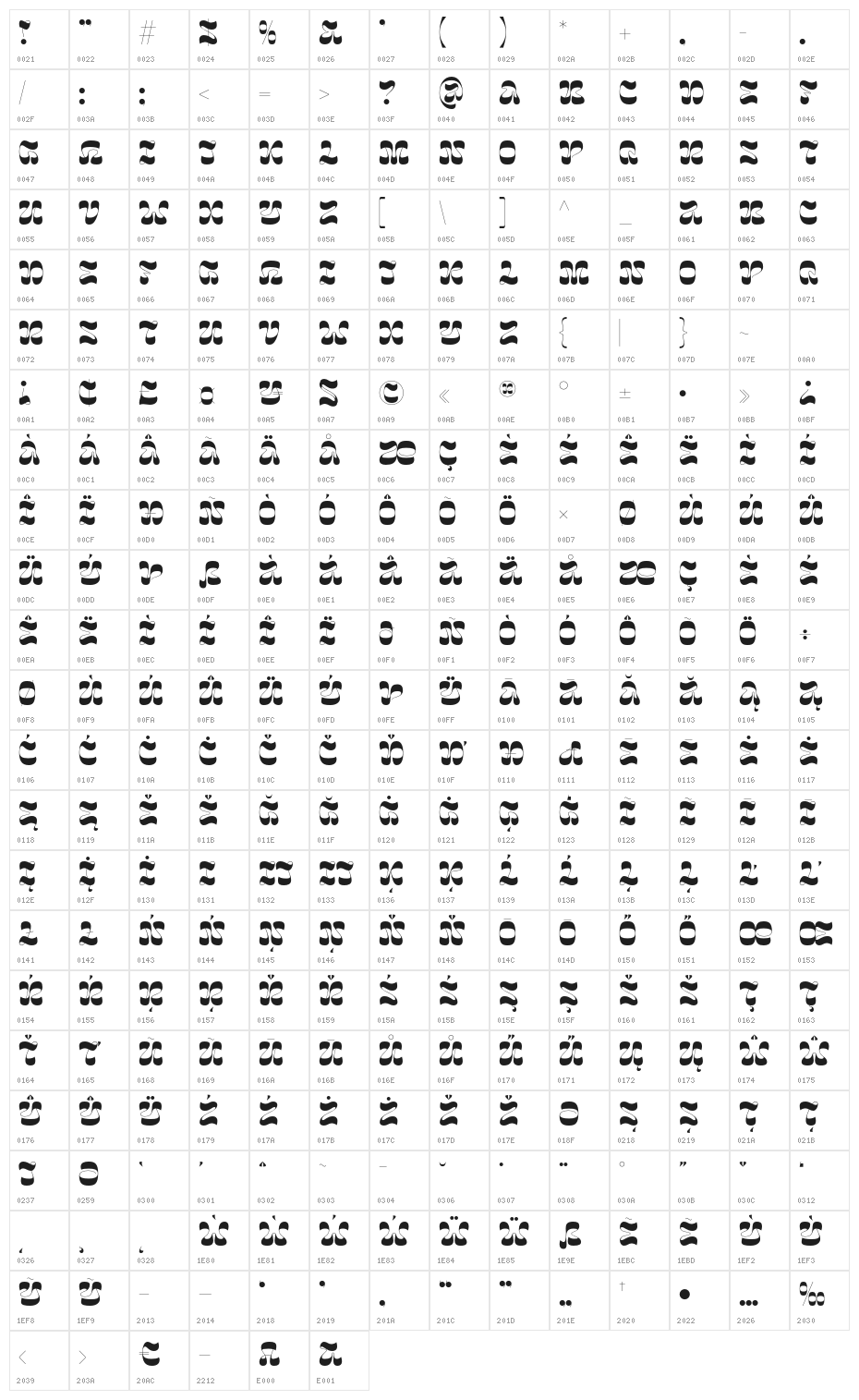 Bome - Demo Version Regular Character Map