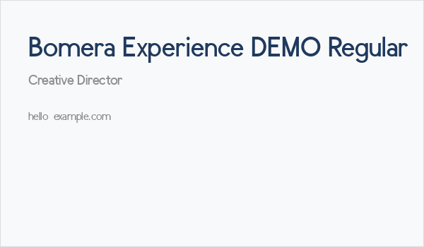 Bomera Experience DEMO Regular Business Card