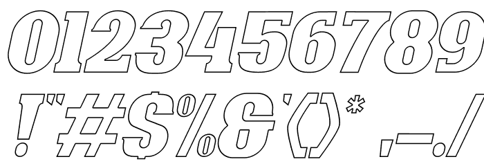 Bonaro Outline Italic Demo Outline Italic Font OTHER CHARS