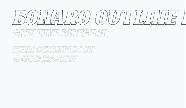 Bonaro Outline Italic Demo Outline Italic Business Card