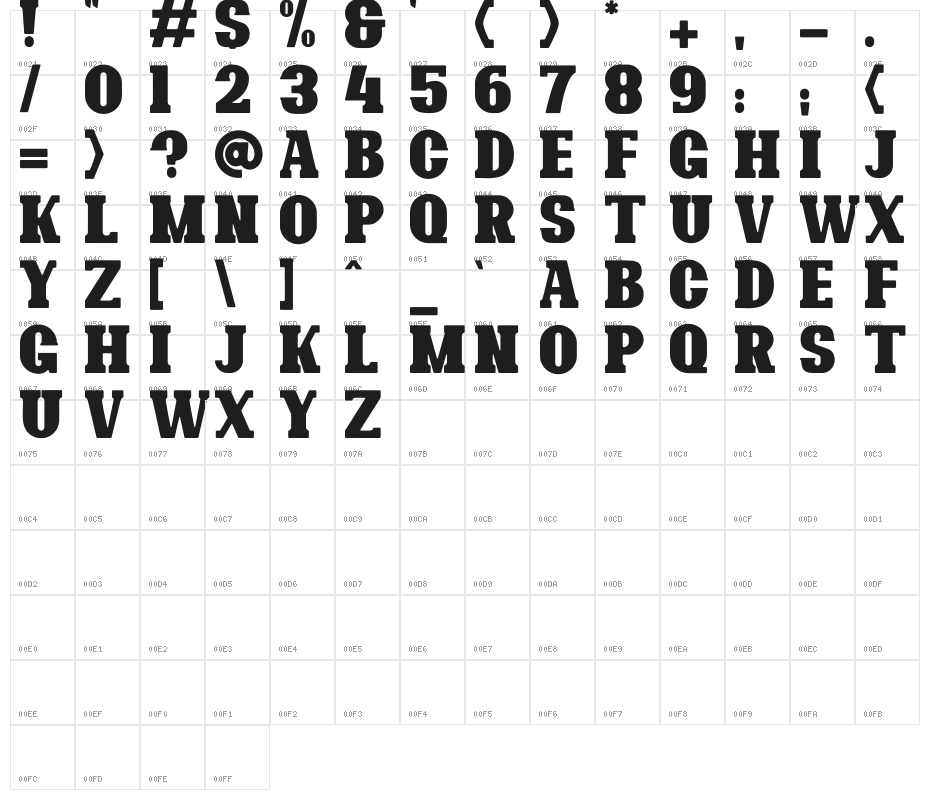 Bonaro Rounded Demo Rounded Character Map