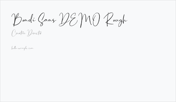 Bondi Sans DEMO Rough Business Card