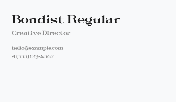 Bondist Regular Business Card